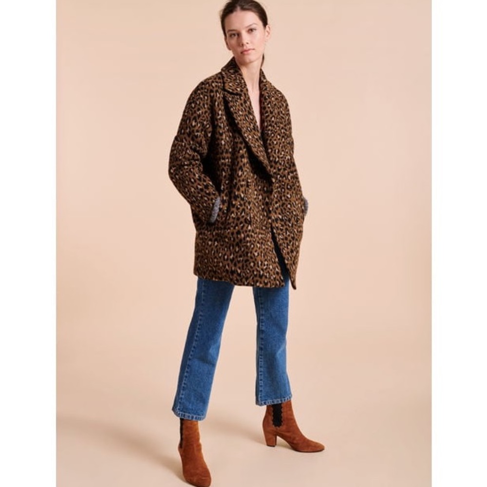 Tara Jarmon Paris Short Maya Leopard Coat